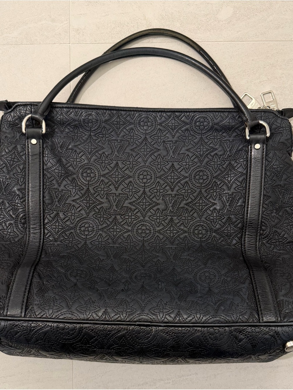 Louis Vuitton Antheia Black Embroidered Monogram Tote